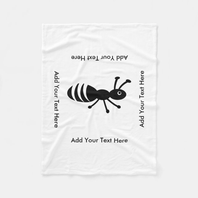 Cute Ant or Termite Funny Pest Control Fleece Blanket (Front)