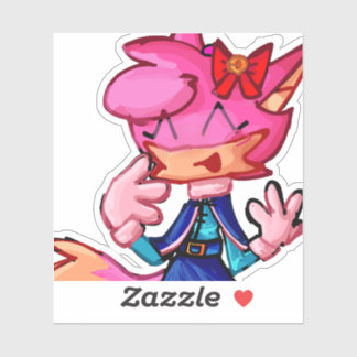Cute Anthro Style Pink Animal Laptop Sticker 
