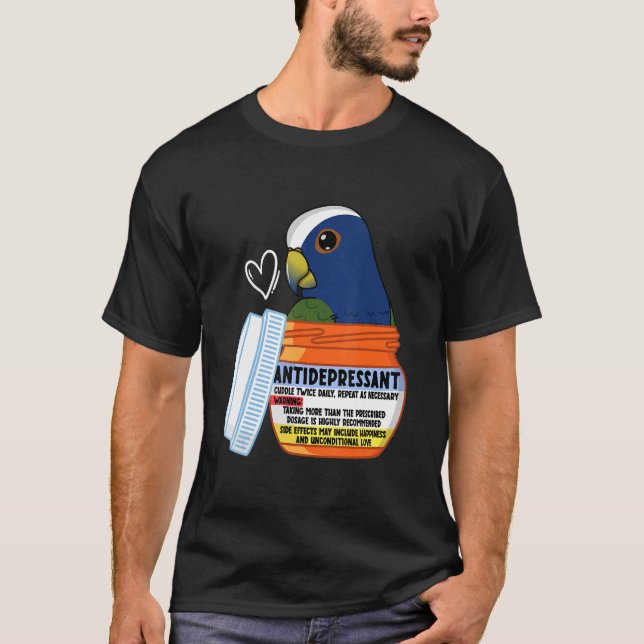 Cute Antidepressant Parrot I White capped Pionus T-Shirt (Front)