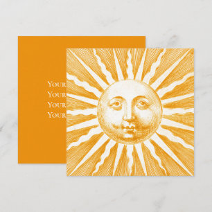 Cute Antique Vintage Gold Orange Yellow Sun Face
