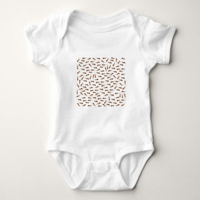 Cute Ants Pattern Baby Bodysuit (Front)