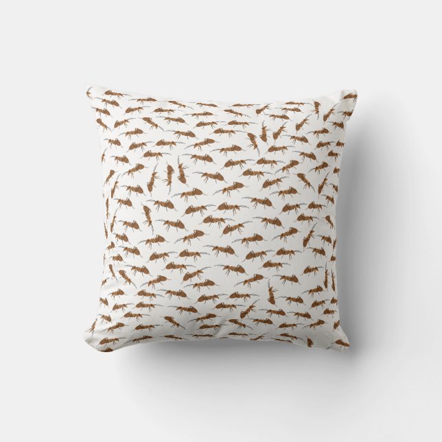 Cute Ants Pattern Throw Pillow (Front)