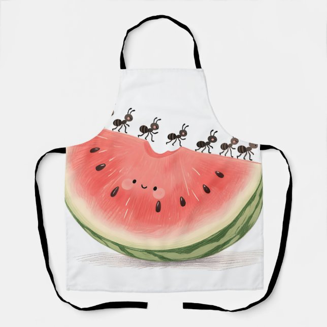 Cute Ants Watermelon Slice Apron (Front)