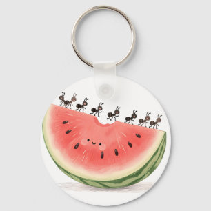 Cute Ants Watermelon Slice Keychain