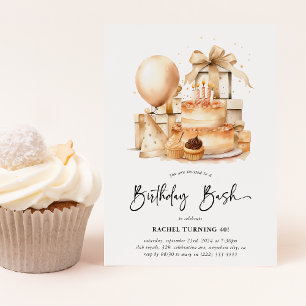 Cute Any Age Adult Birithday Bash Invitation