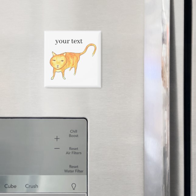 Cute Apathetic Orange Cat Magnet (In Situ (Fridge))
