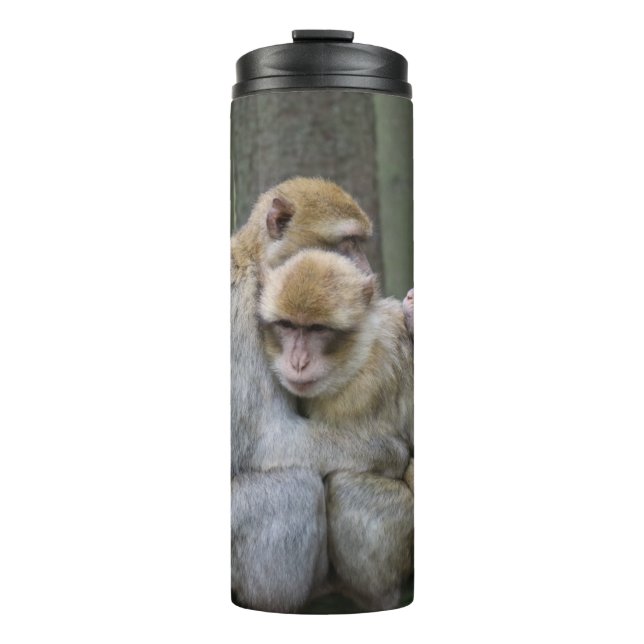 Cute Ape Family Group Hug Photograph Thermal Tumbler (Front)