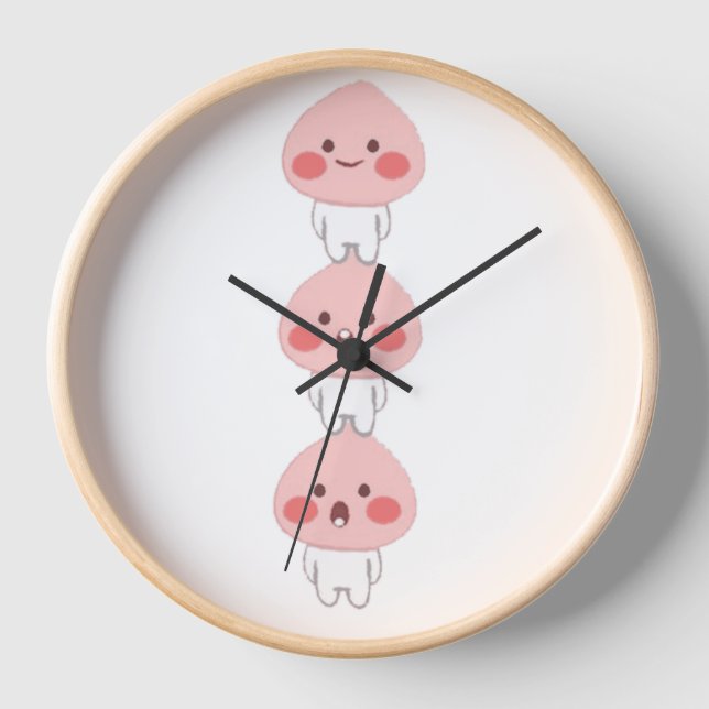 Cute apeach triplets clock (Front)