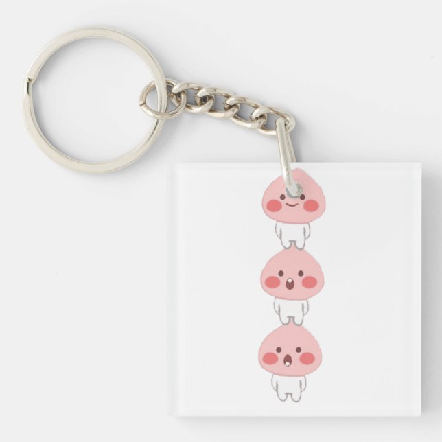 Cute apeach triplets keychain (Front)
