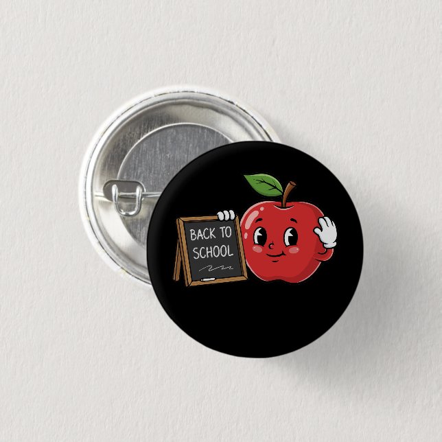 Cute Apple Back To School 1 Inch Round Button (Front & Back)