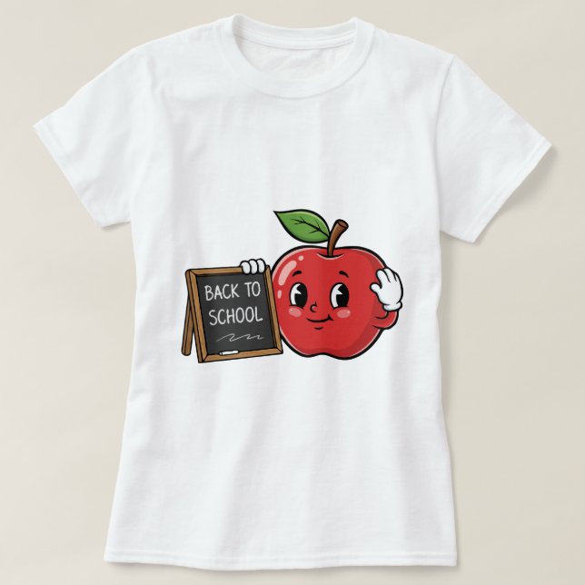Cute Apple Back To School T-Shirt (Design Front)
