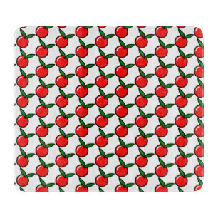 Cute Apple Cherry Red Fruit Fun Kitchen Cartoon Cutting Board