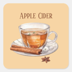 Cute apple cider add text square sticker