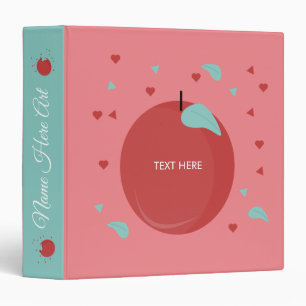 Cute Apple Confetti Teacher Pattern 3 Ring Binder
