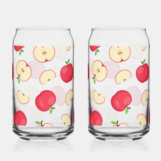 Cute Apple Cup Can Glass (Front)