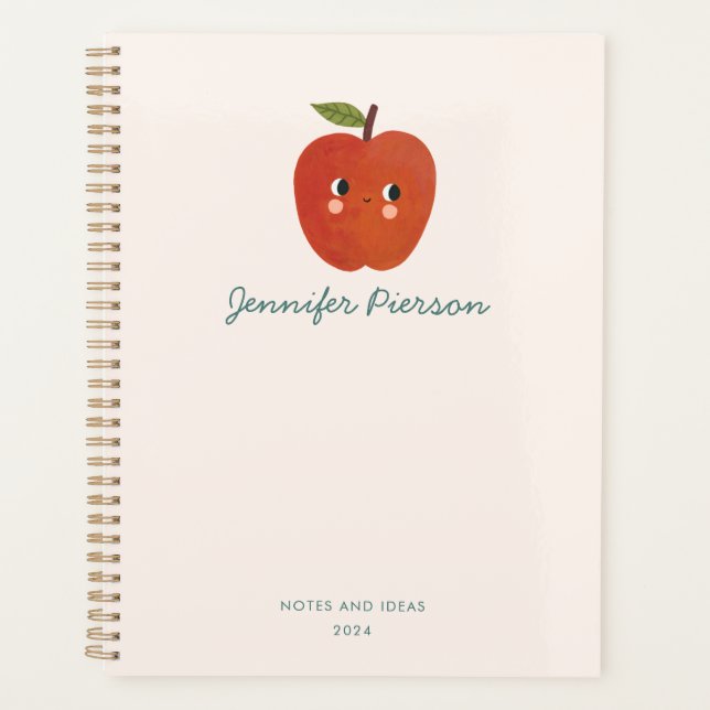 Cute Apple Custom Handwritting Name  Planner (Front)