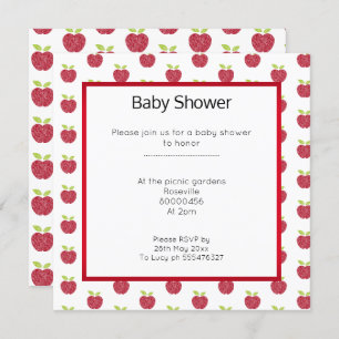 CUTE APPLE DESIGN BABYSHOWER INVITATION
