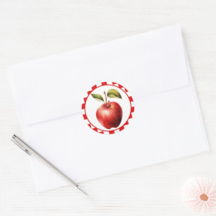 Cute apple fruit lovers party classic round sticker