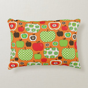 Cute apple illustration pattern accent pillow