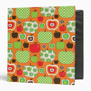 Cute apple illustration pattern binder