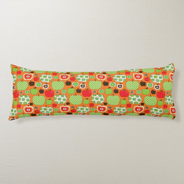 Cute apple illustration pattern body pillow (Front)