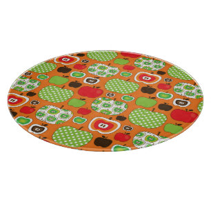 Cute apple illustration pattern cutting board