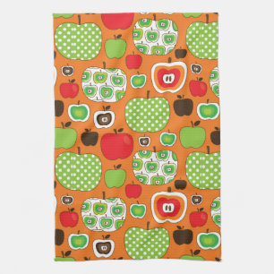 Cute apple illustration pattern kitchen towel