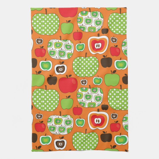 Cute apple illustration pattern kitchen towel (Vertical)