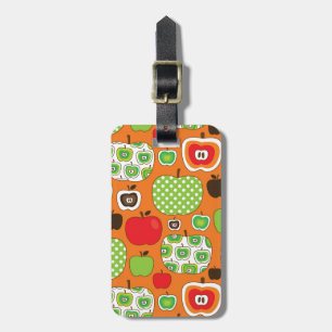Cute apple illustration pattern luggage tag