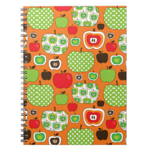 Cute apple illustration pattern notebook