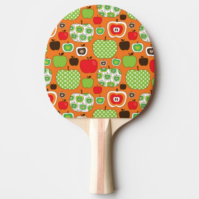 Cute apple illustration pattern ping pong paddle (Front)