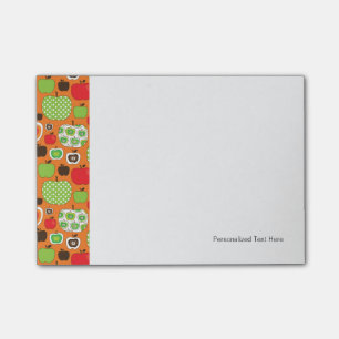 Cute apple illustration pattern post-it notes