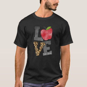 Cute Apple Leopard Love 2Nd Grade Team Second Grad T-Shirt