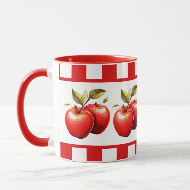 Cute apple lovers fruit kitchen mug (Left)