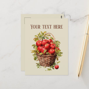 Cute apple lovers vendors fruit add message postcard