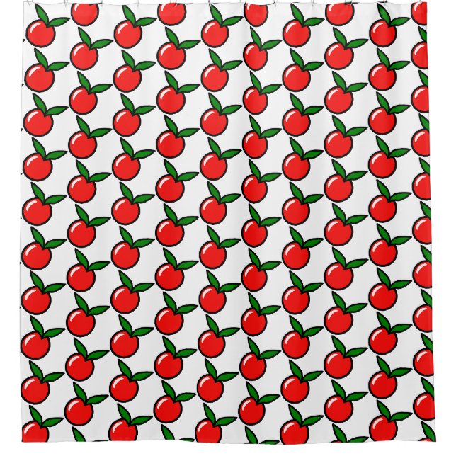 Cute Apple or Cherry, Fun Kitchen Fruit Cartoon (Front)