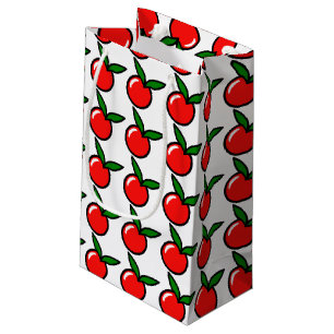 Cute Apple or Cherry, Fun Kitchen Fruit Cartoon Small Gift Bag