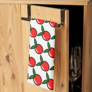 Cute Apple or Cherry, Fun Kitchen Fruit Cartoon Towel