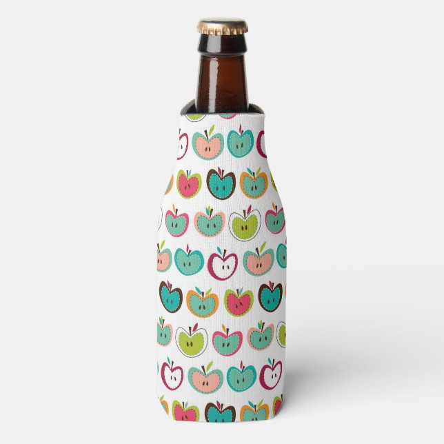 Cute apple pattern bottle cooler (Bottle Front)