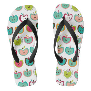 Cute apple pattern flip flops