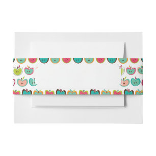Cute apple pattern invitation belly band