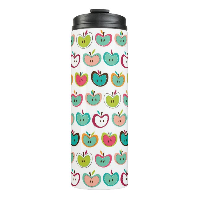Cute apple pattern thermal tumbler (Front)
