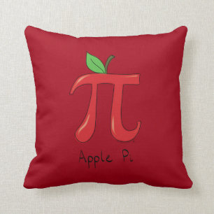 Cute Apple Pi Symbol Math Teacher Throw Pillow