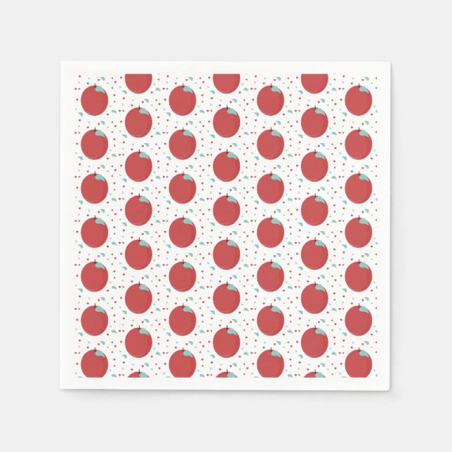 Cute Apple Picking Birthday Party Confetti Napkin (Front)