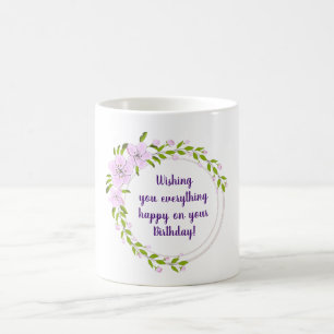 Cute Apple tree flowers birthday Minimalist Coffe Coffee Mug