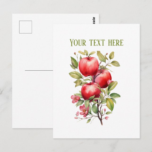 Cute apple vendors customizable  postcard (Front/Back)
