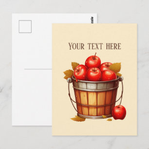 Cute apple vendors customizable  postcard