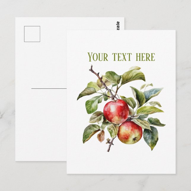 Cute apple vendors customizable  postcard (Front/Back)