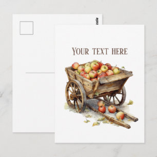 Cute apple vendors customizable  postcard