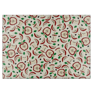 Cute Apples Glass Cutting Board